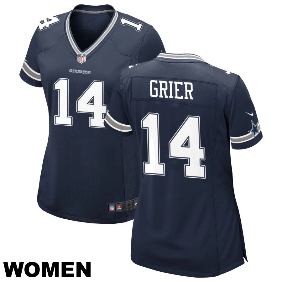 Women's #14 Will Grier Navy Dallas Cowboys Game Jersey Women's #14 Will Grier Navy Dallas Cowboys Game Jersey