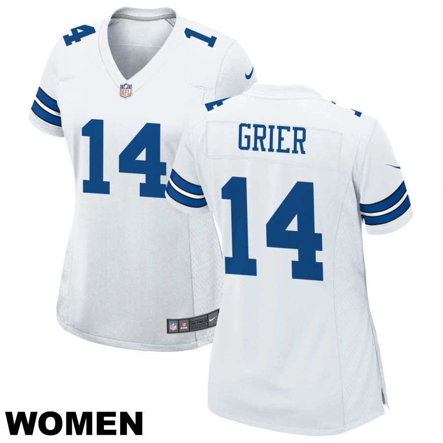 Women's #14 Will Grier White Dallas Cowboys Game Jersey Women's #14 Will Grier White Dallas Cowboys Game Jersey