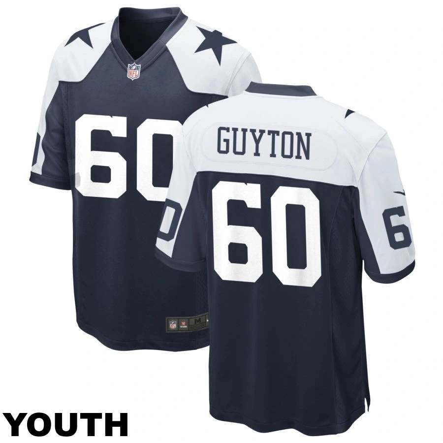 Youth Dallas Cowboys #60 Tyler Guyton Navy Alternate Game Jersey Youth Dallas Cowboys #60 Tyler Guyton Navy Alternate Game Jersey