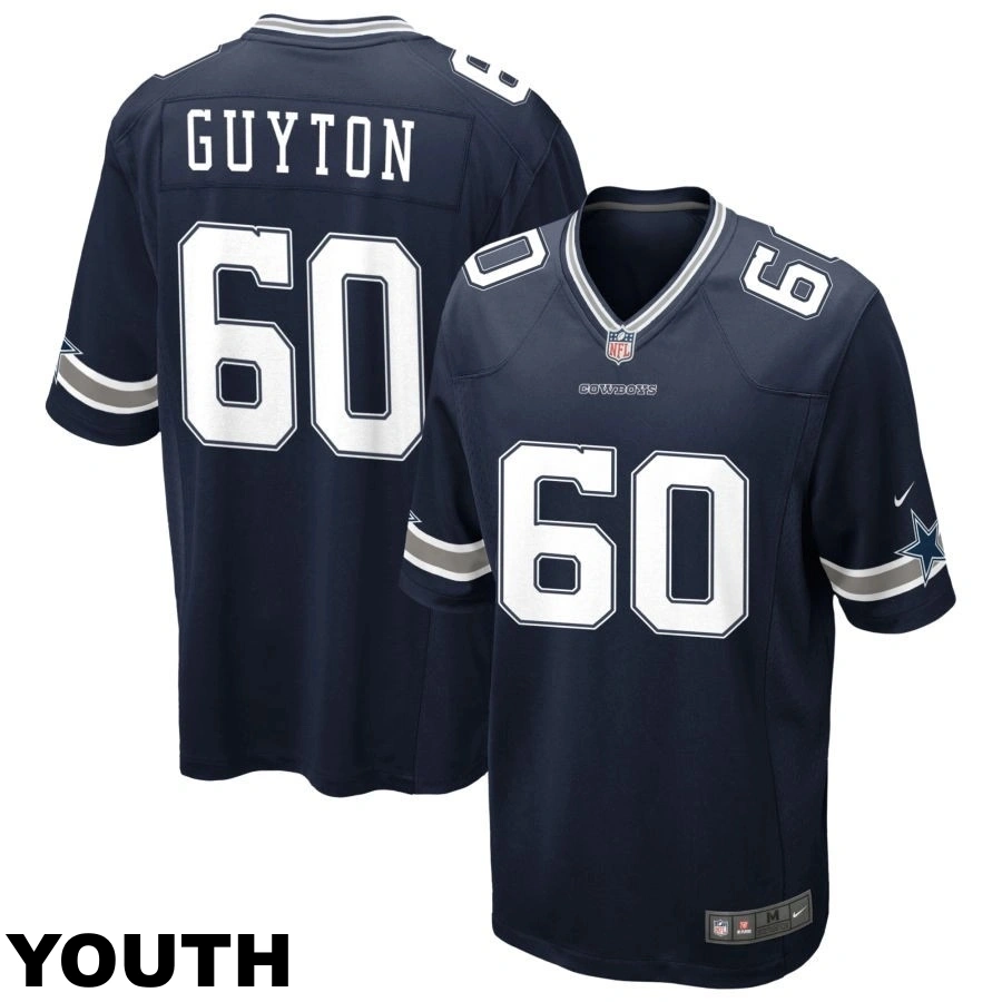 Youth Dallas Cowboys #60 Tyler Guyton Navy Game Jersey Youth Dallas Cowboys #60 Tyler Guyton Navy Game Jersey