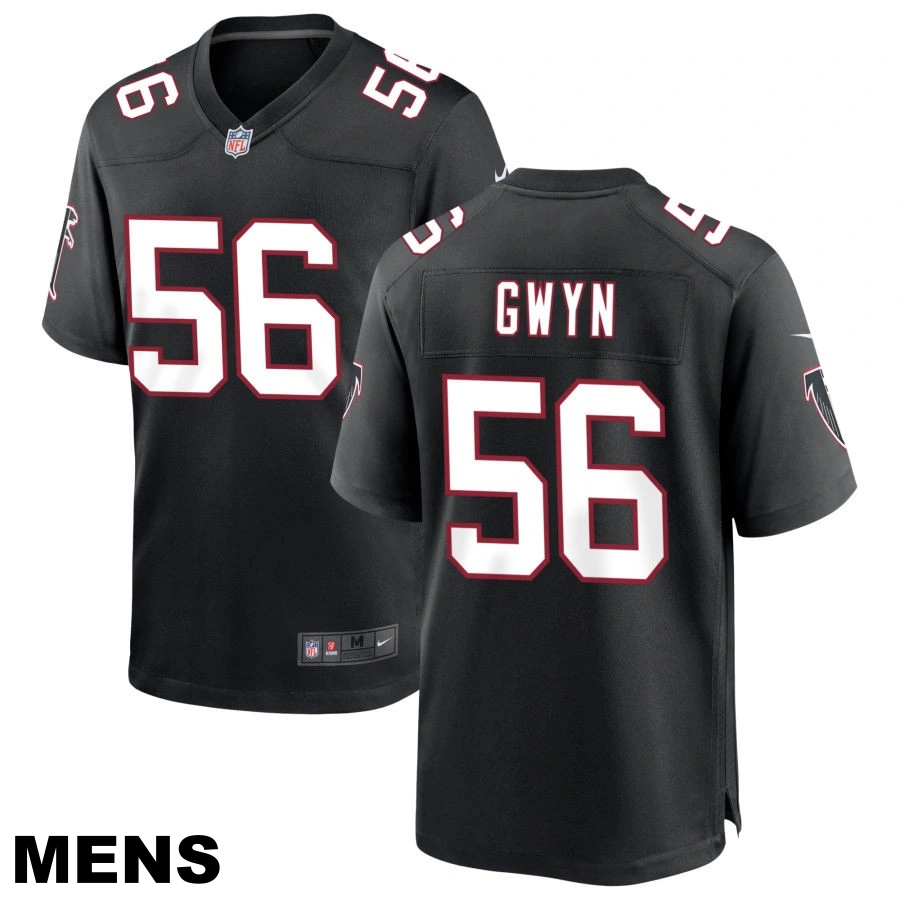 Men's Atlanta Falcons #56 Jovaughn Gwyn Black Throwback Game Jersey