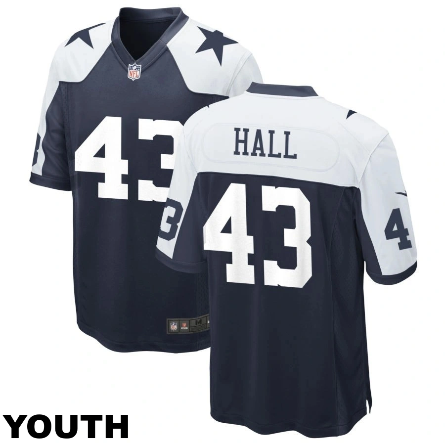 Youth Dallas Cowboys #43 Kemon Hall Navy Alternate Game Jersey Youth Dallas Cowboys #43 Kemon Hall Navy Alternate Game Jersey
