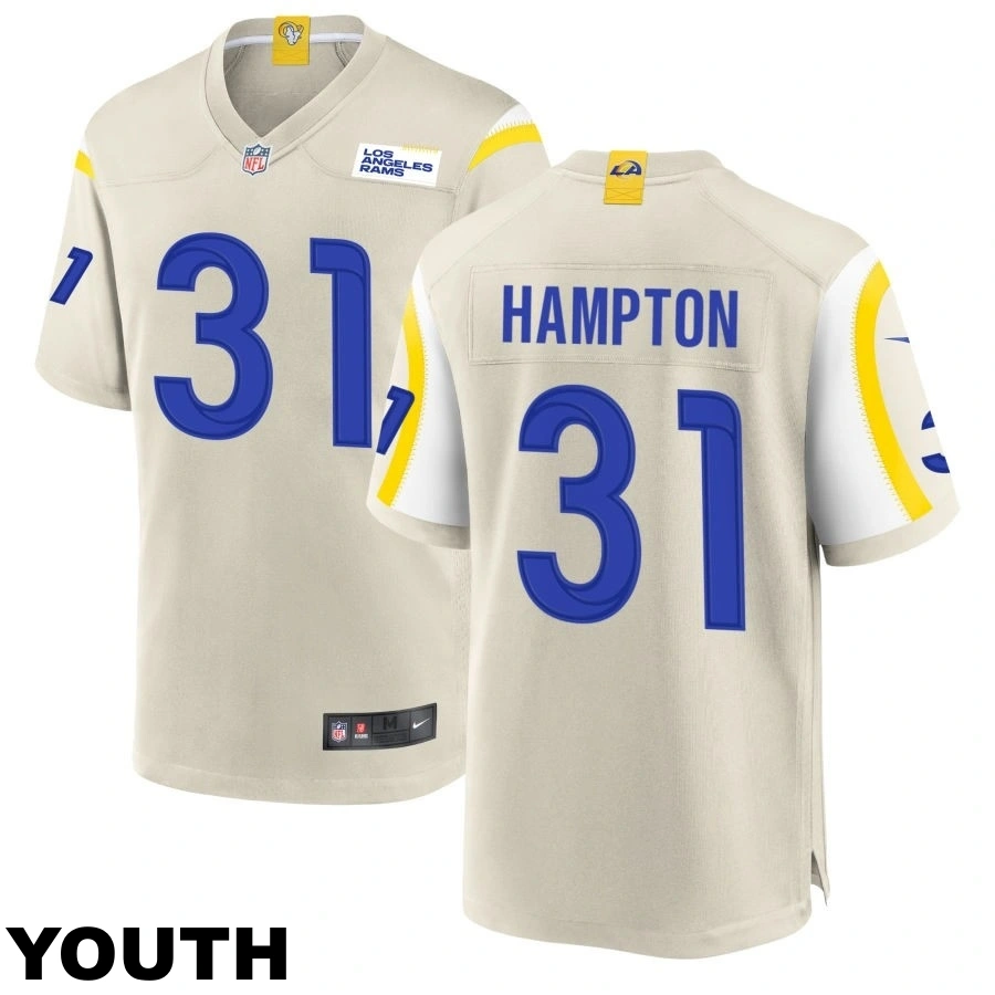 Youth #31 Nick Hampton Los Angeles Rams Bone Game Jersey Youth #31 Nick Hampton Los Angeles Rams Bone Game Jersey