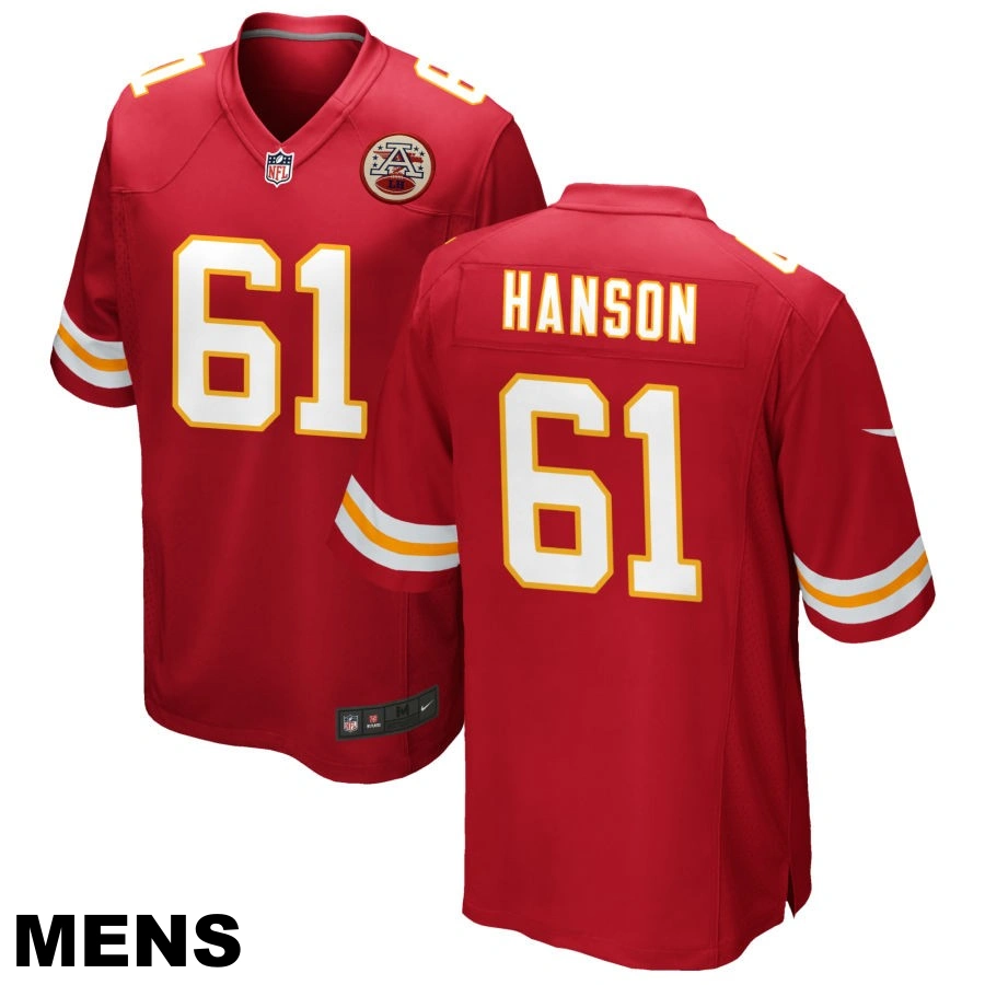 Men's Kansas City Chiefs #61 C.J. Hanson Red Game Jersey