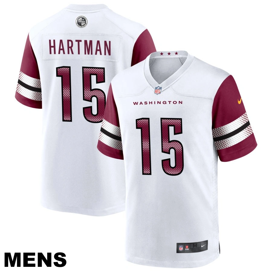 Men's Washington Commanders #15 Sam Hartman White Game Player Jersey