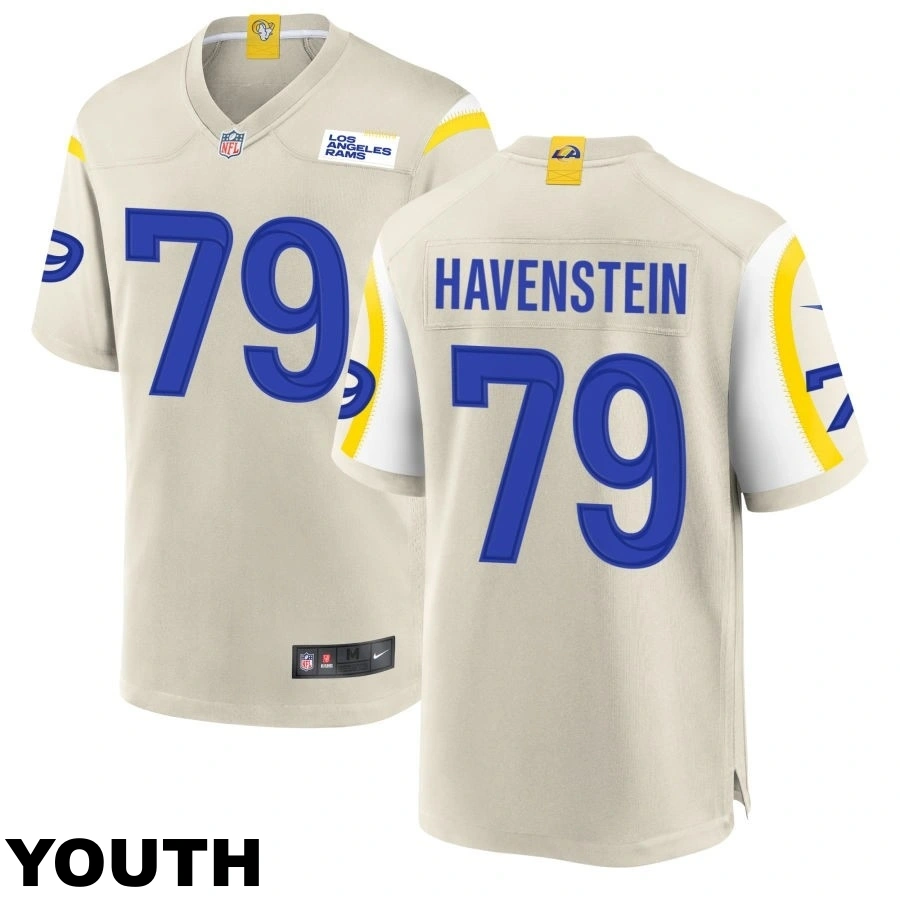 Youth #79 Rob Havenstein Los Angeles Rams Bone Game Jersey Youth #79 Rob Havenstein Los Angeles Rams Bone Game Jersey