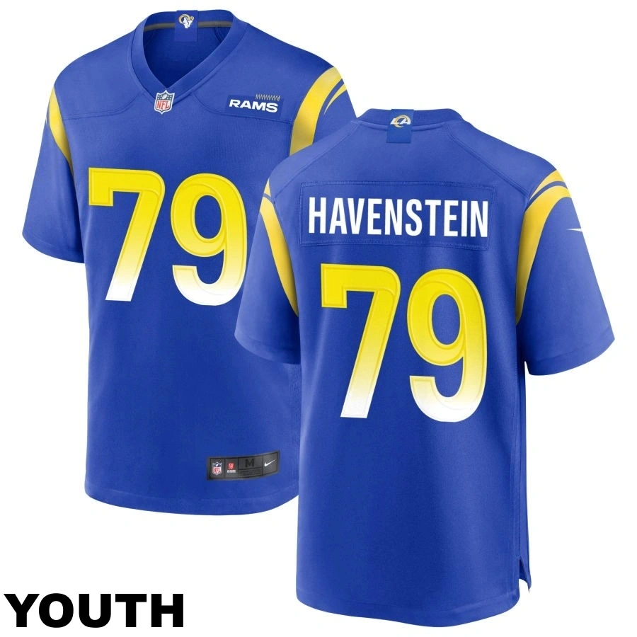 Youth Los Angeles Rams #79 Rob Havenstein Royal Game Jersey Youth Los Angeles Rams #79 Rob Havenstein Royal Game Jersey