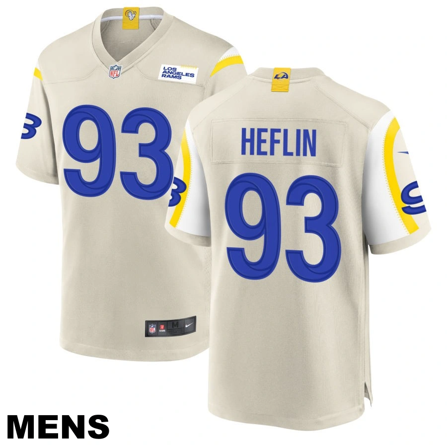 Men's #93 Jack Heflin Los Angeles Rams Bone Game Jersey Men's #93 Jack Heflin Los Angeles Rams Bone Game Jersey