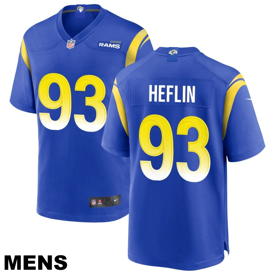 Men's Los Angeles Rams #93 Jack Heflin Royal Game Jersey Men's Los Angeles Rams #93 Jack Heflin Royal Game Jersey
