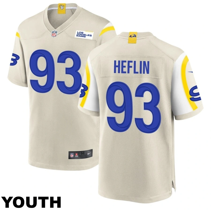 Youth #93 Jack Heflin Los Angeles Rams Bone Game Jersey Youth #93 Jack Heflin Los Angeles Rams Bone Game Jersey