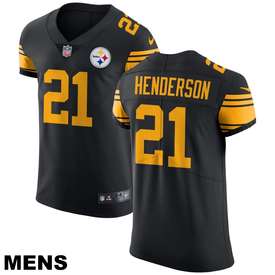 Men's Pittsburgh Steelers #21 C.J. Henderson Black Vapor Untouchable Elite Color Rush Jersey