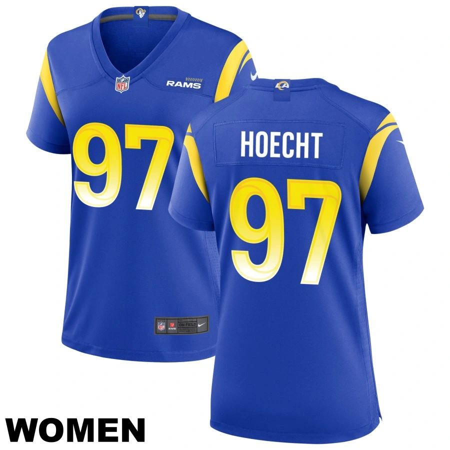 Women's #97 Michael Hoecht Los Angeles Rams Royal Game Jersey