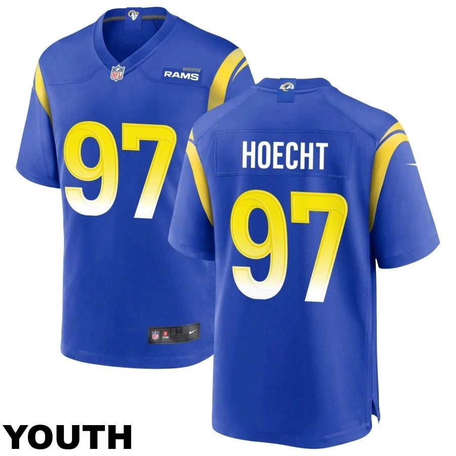Youth Los Angeles Rams #97 Michael Hoecht Royal Game Jersey Youth Los Angeles Rams #97 Michael Hoecht Royal Game Jersey