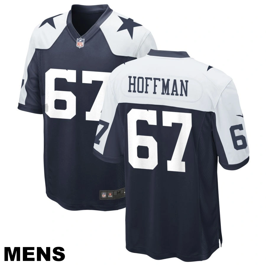 Men's Dallas Cowboys #67 Brock Hoffman Navy Alternate Game Jersey
