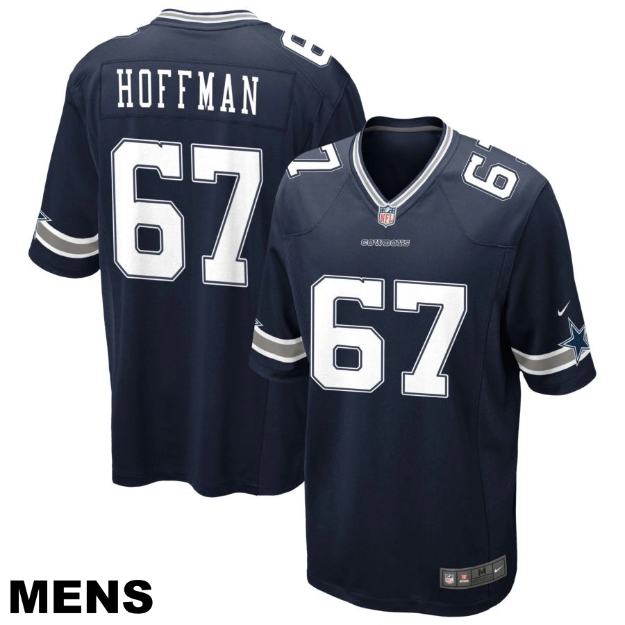 Men's Dallas Cowboys #67 Brock Hoffman Navy Game Jersey