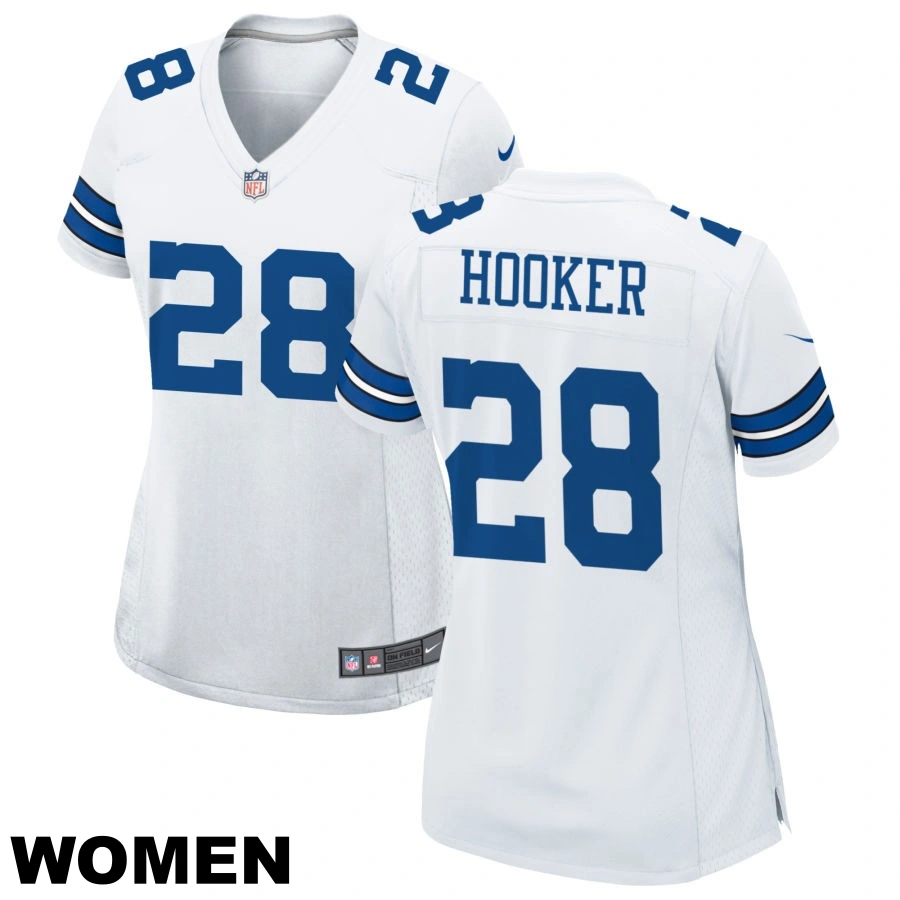 Women's #28 Malik Hooker White Dallas Cowboys Game Jersey Women's #28 Malik Hooker White Dallas Cowboys Game Jersey