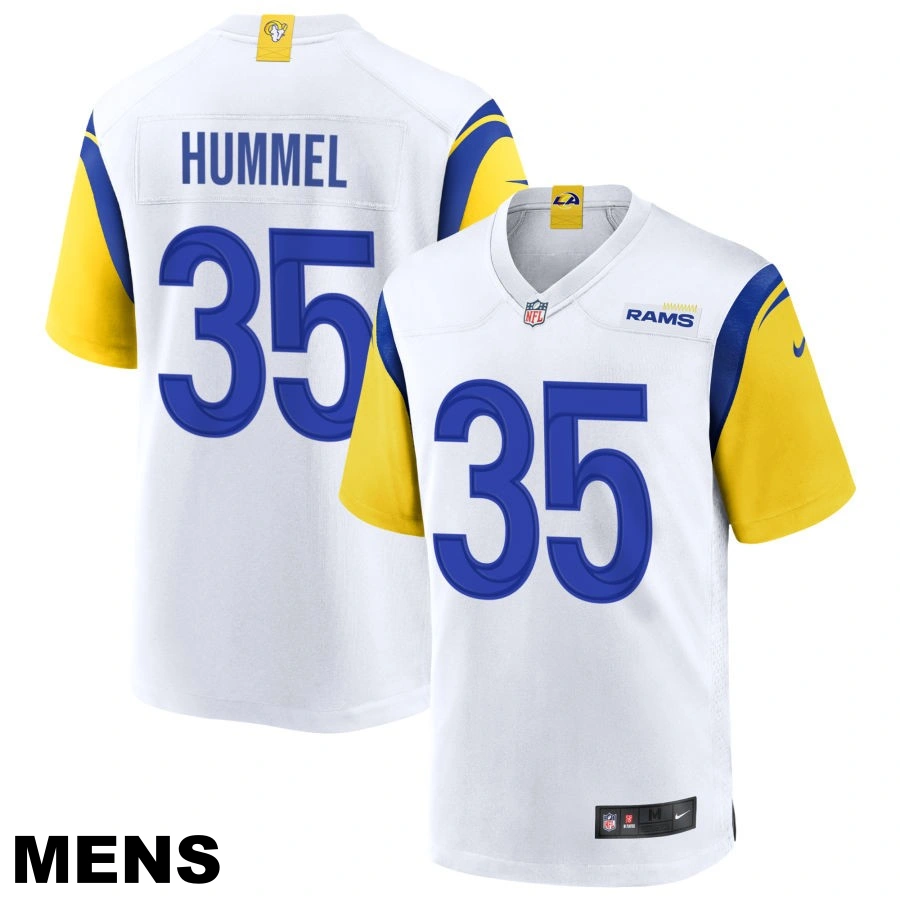 Men's Los Angeles Rams #35 Jacob Hummel White Alternate Jersey Men's Los Angeles Rams #35 Jacob Hummel White Alternate Jersey