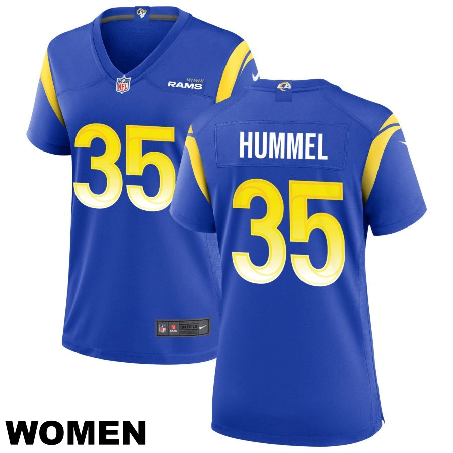 Women's #35 Jacob Hummel Los Angeles Rams Royal Game Jersey