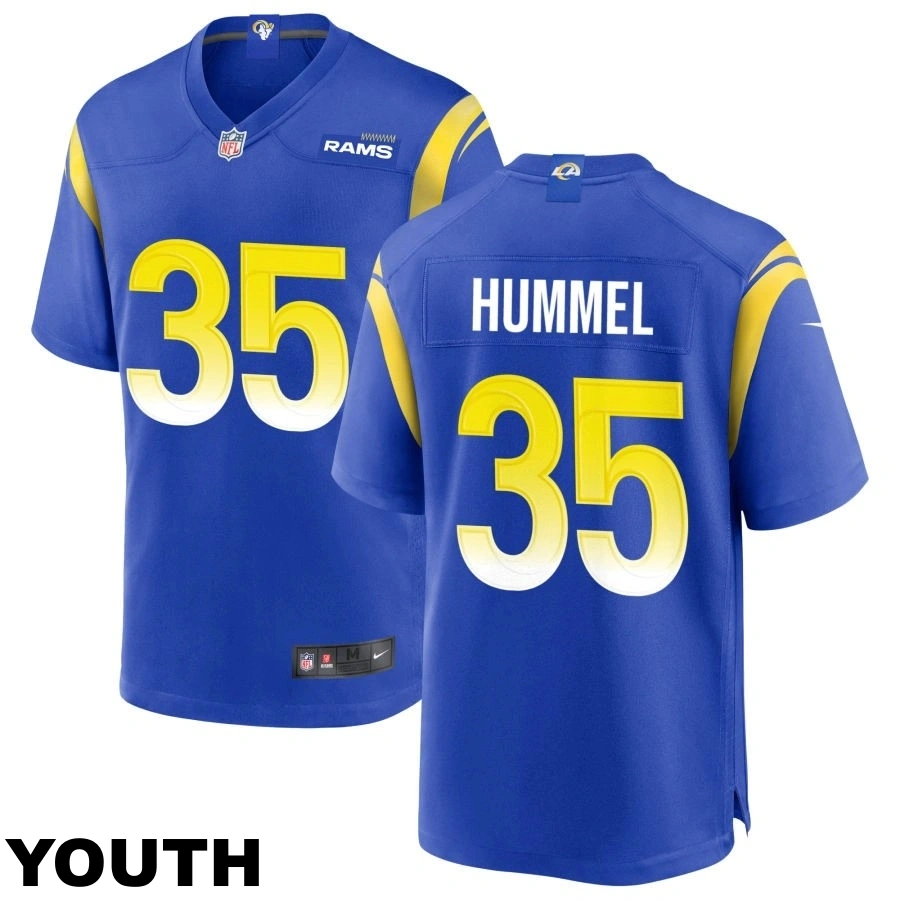 Youth Los Angeles Rams #35 Jacob Hummel Royal Game Jersey Youth Los Angeles Rams #35 Jacob Hummel Royal Game Jersey
