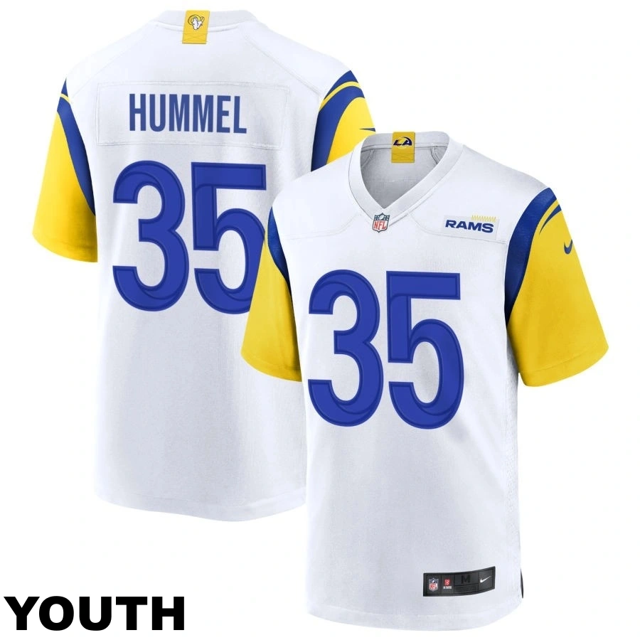 Youth Los Angeles Rams #35 Jacob Hummel White Alternate Jersey Youth Los Angeles Rams #35 Jacob Hummel White Alternate Jersey