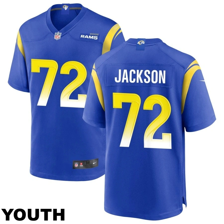Youth Los Angeles Rams #72 Jonah Jackson Royal Game Jersey