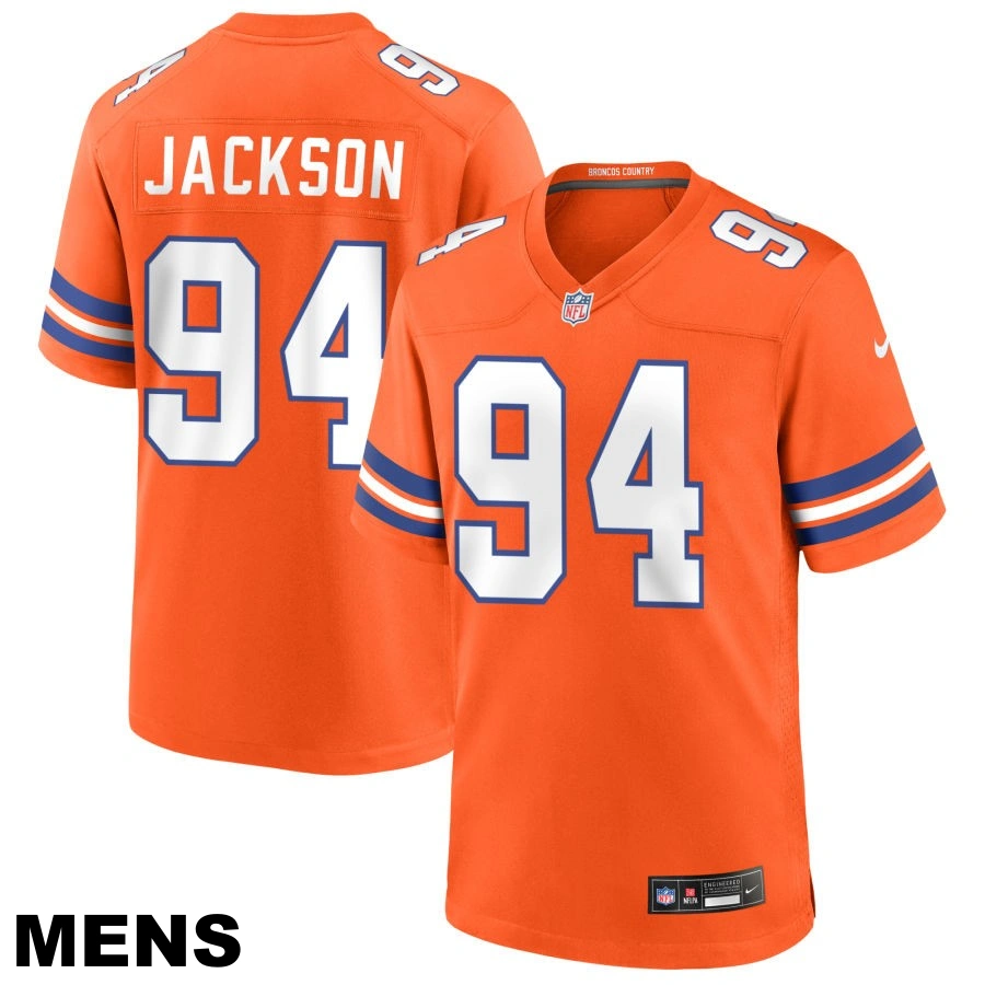 Men's Denver Broncos #94 Jordan Jackson Orange Mile High Collection 1977 Throwback Game Jersey Men's Denver Broncos #94 Jordan Jackson Orange Mile High Collection 1977 Throwback Game Jersey