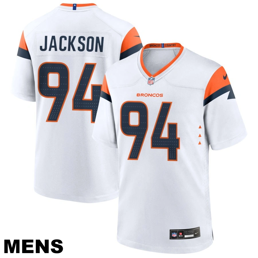 Men's Denver Broncos #94 Jordan Jackson White Mile High Collection Game Jersey Men's Denver Broncos #94 Jordan Jackson White Mile High Collection Game Jersey