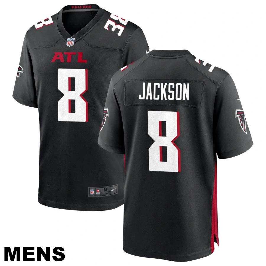 Men's Atlanta Falcons #38 Lamar Jackson Black Game Jersey Men's Atlanta Falcons #38 Lamar Jackson Black Game Jersey