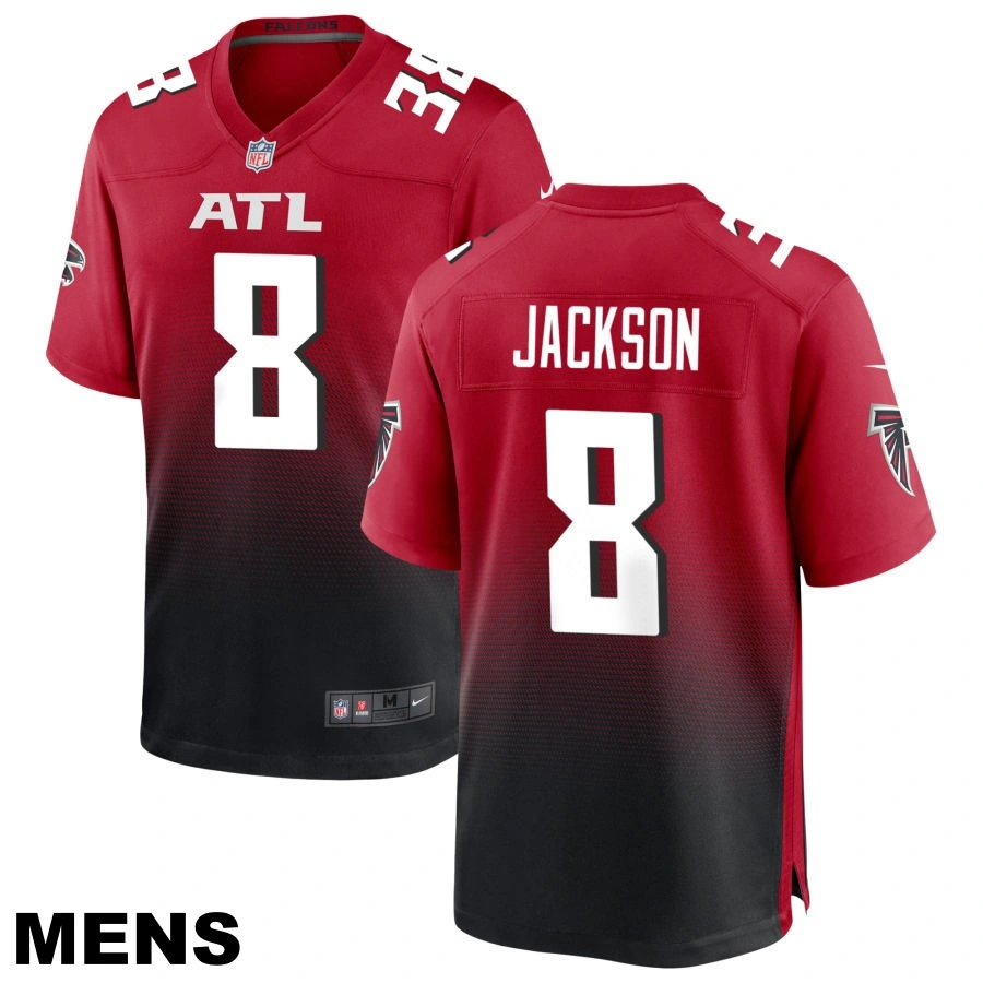 Men's Atlanta Falcons #38 Lamar Jackson Red Alternate Game Jersey Men's Atlanta Falcons #38 Lamar Jackson Red Alternate Game Jersey