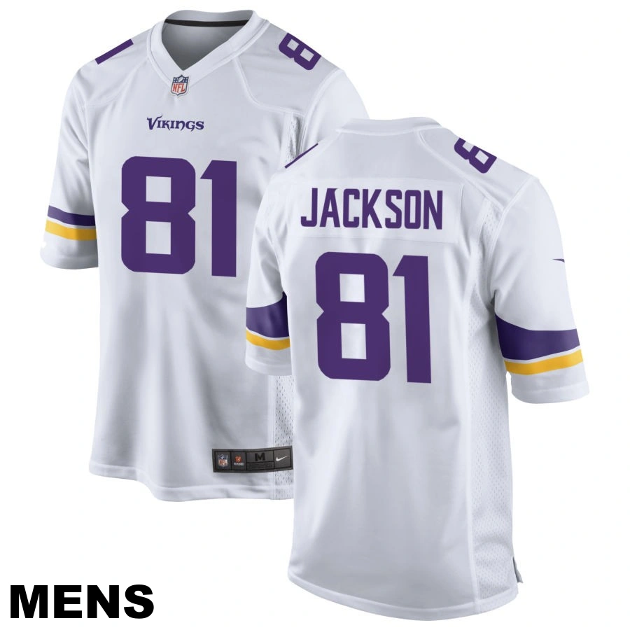 Men's Minnesota Vikings #81 Lucky Jackson White Game Jersey