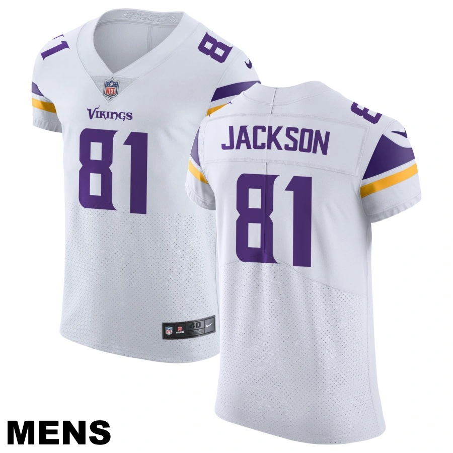 Men's Minnesota Vikings #81 Lucky Jackson White Vapor Untouchable Elite Jersey