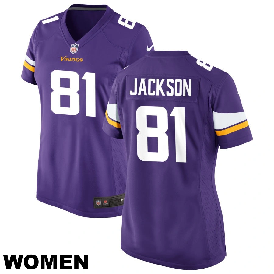 Women's #81 Lucky Jackson Purple Minnesota Vikings Game Jersey