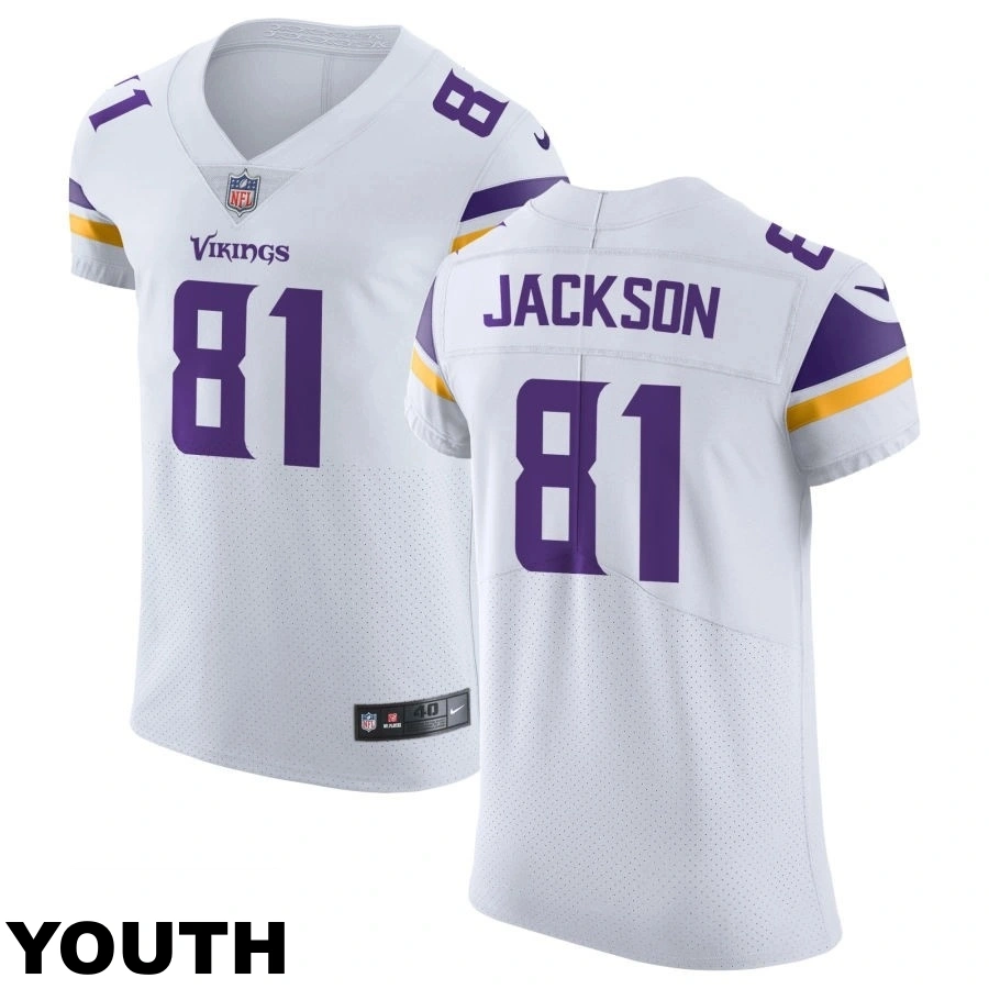 Youth Minnesota Vikings #81 Lucky Jackson White Vapor Untouchable Elite Jersey