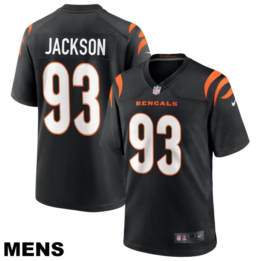 Men's Cincinnati Bengals #93 McKinnley Jackson Black Game Jersey Men's Cincinnati Bengals #93 McKinnley Jackson Black Game Jersey