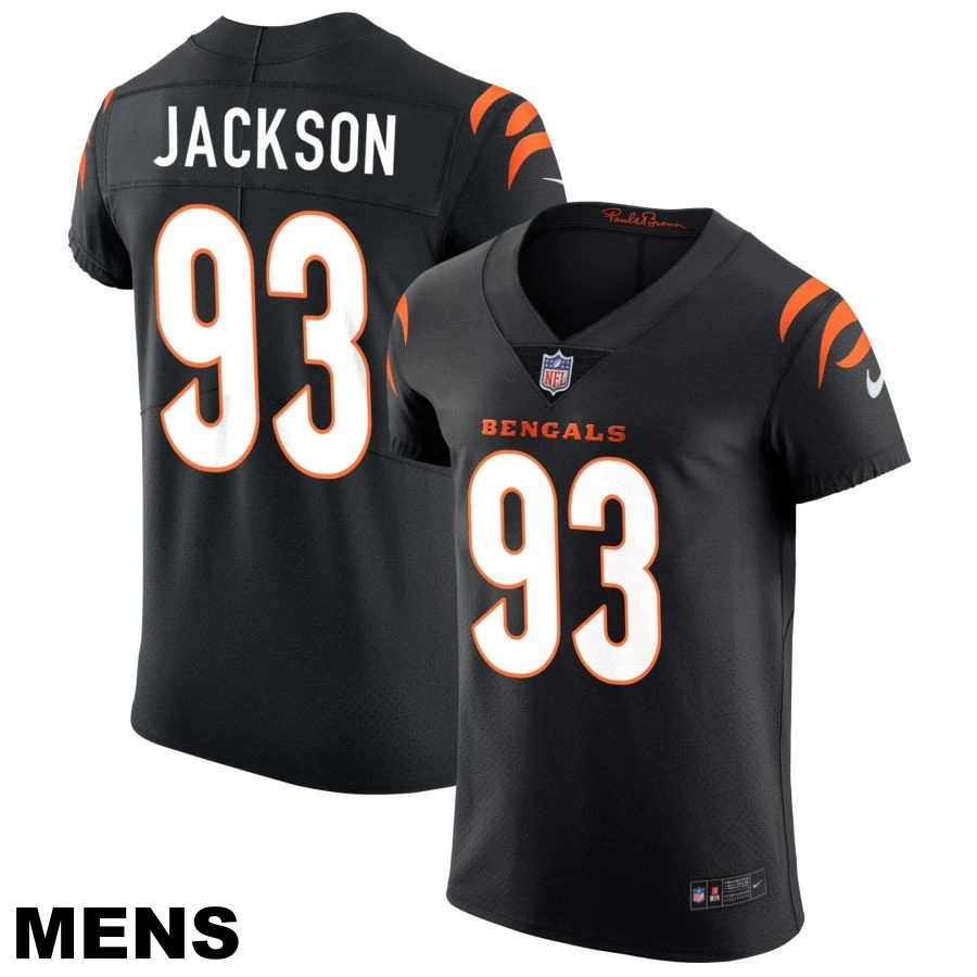 Men's Cincinnati Bengals #93 McKinnley Jackson Black Vapor Elite Jersey Men's Cincinnati Bengals #93 McKinnley Jackson Black Vapor Elite Jersey