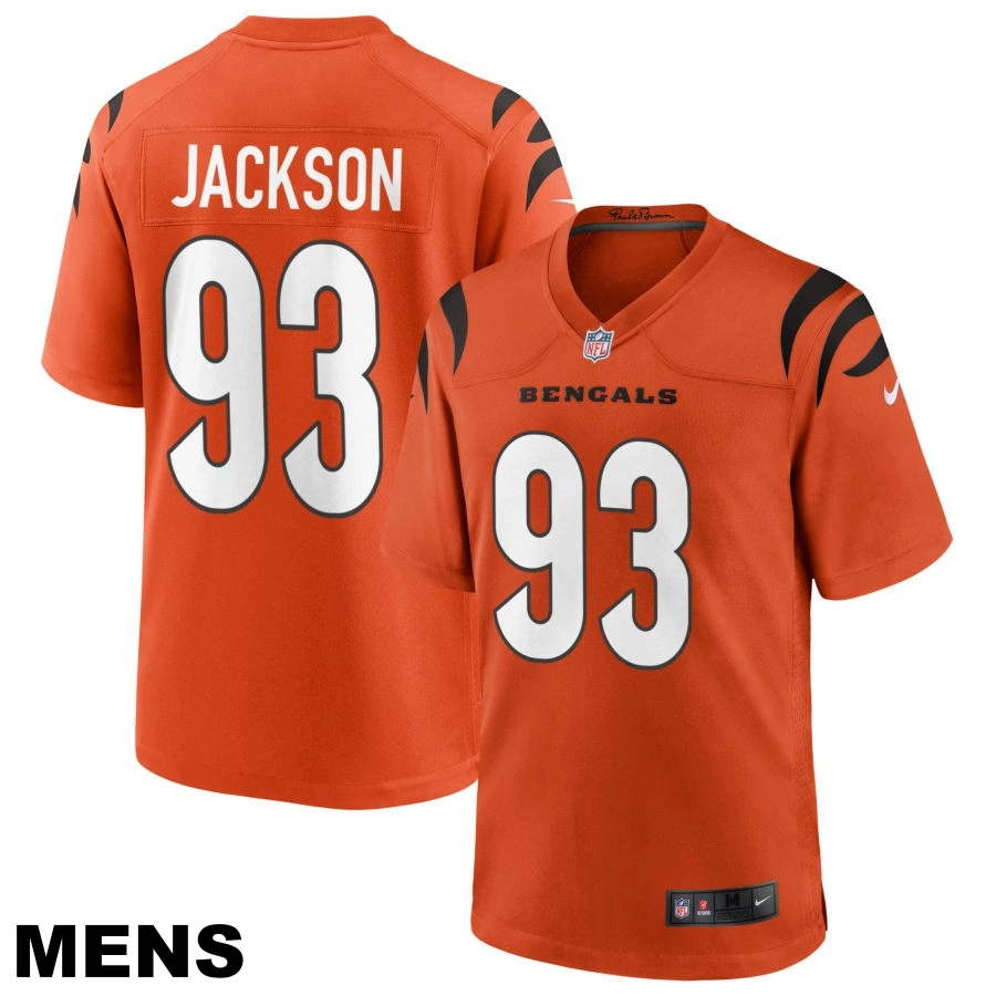 Men's Cincinnati Bengals #93 McKinnley Jackson Orange Alternate Game Jersey Men's Cincinnati Bengals #93 McKinnley Jackson Orange Alternate Game Jersey