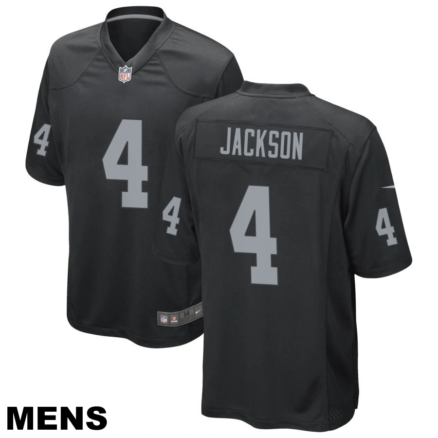 Men's Las Vegas Raiders #4 Shedrick Jackson Black Game Jersey Men's Las Vegas Raiders #4 Shedrick Jackson Black Game Jersey