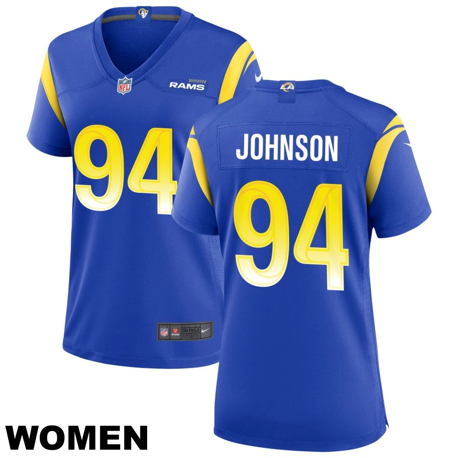 Women's #94 Desjuan Johnson Los Angeles Rams Royal Game Jersey Women's #94 Desjuan Johnson Los Angeles Rams Royal Game Jersey
