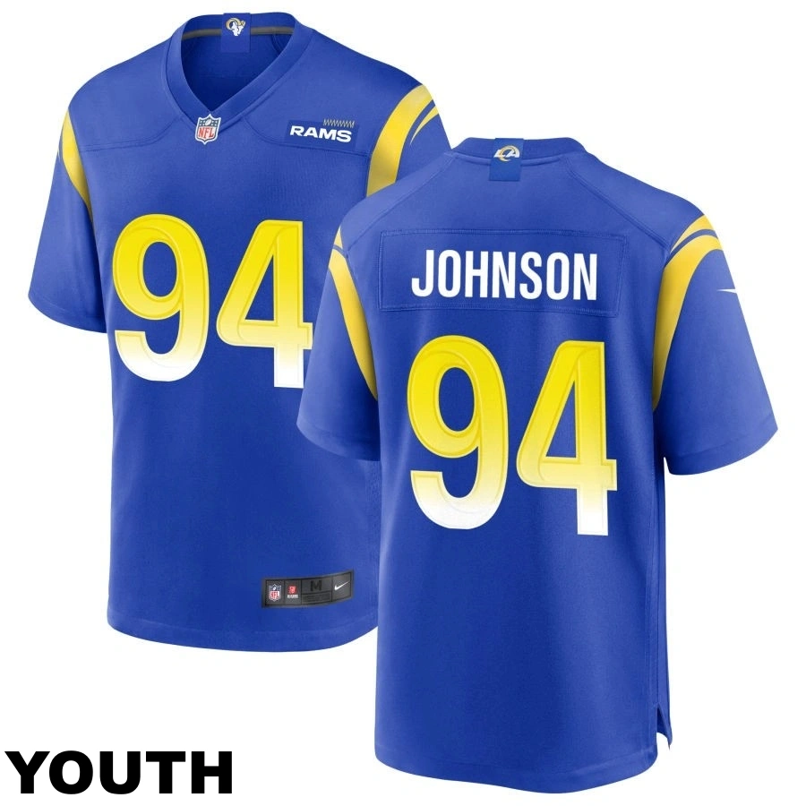 Youth Los Angeles Rams #94 Desjuan Johnson Royal Game Jersey