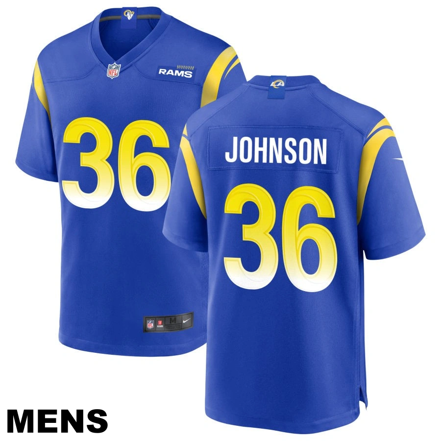 Men's Los Angeles Rams #36 Quindell Johnson Royal Game Jersey