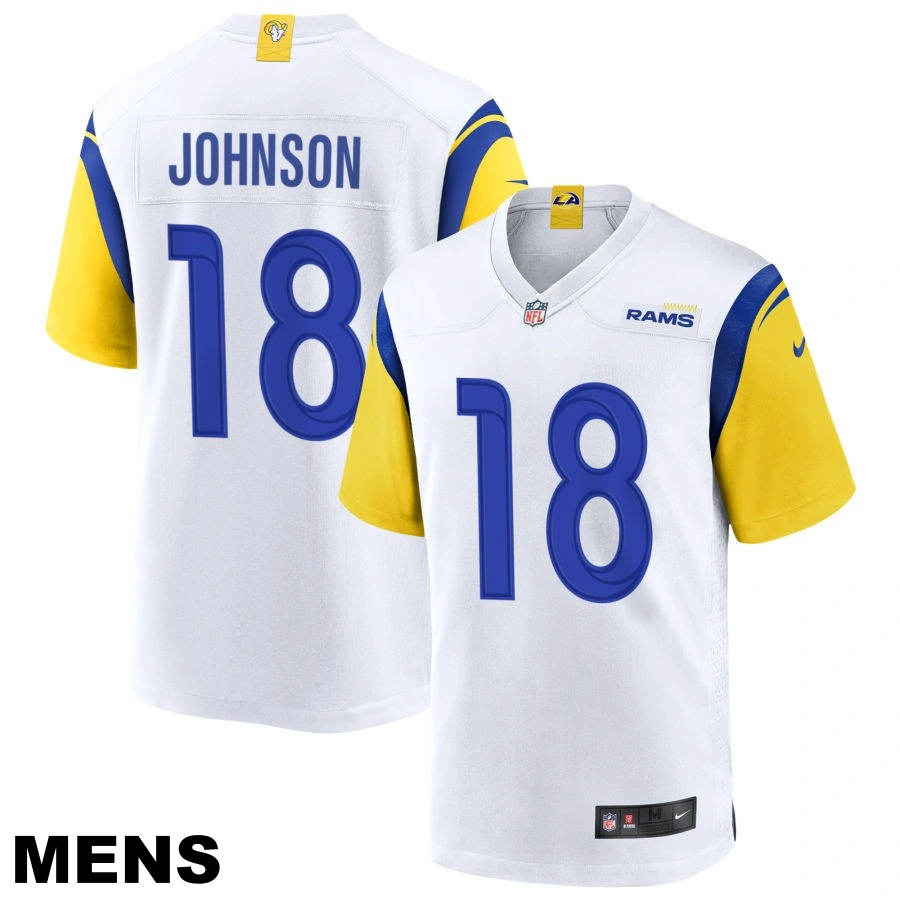 Men's Los Angeles Rams #18 Tyler Johnson White Alternate Jersey