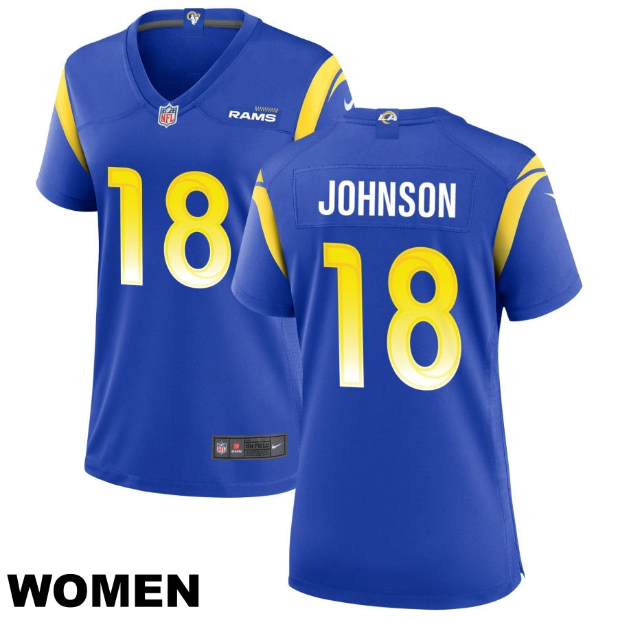 Women's #18 Tyler Johnson Los Angeles Rams Royal Game Jersey