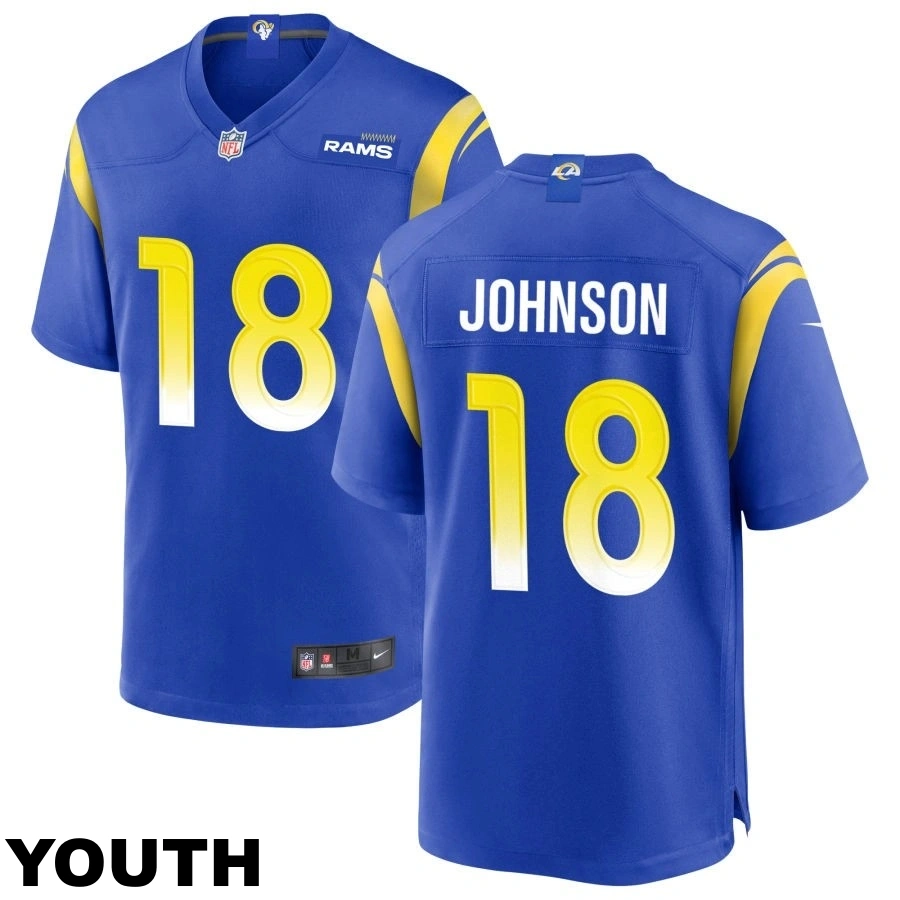 Youth Los Angeles Rams #18 Tyler Johnson Royal Game Jersey