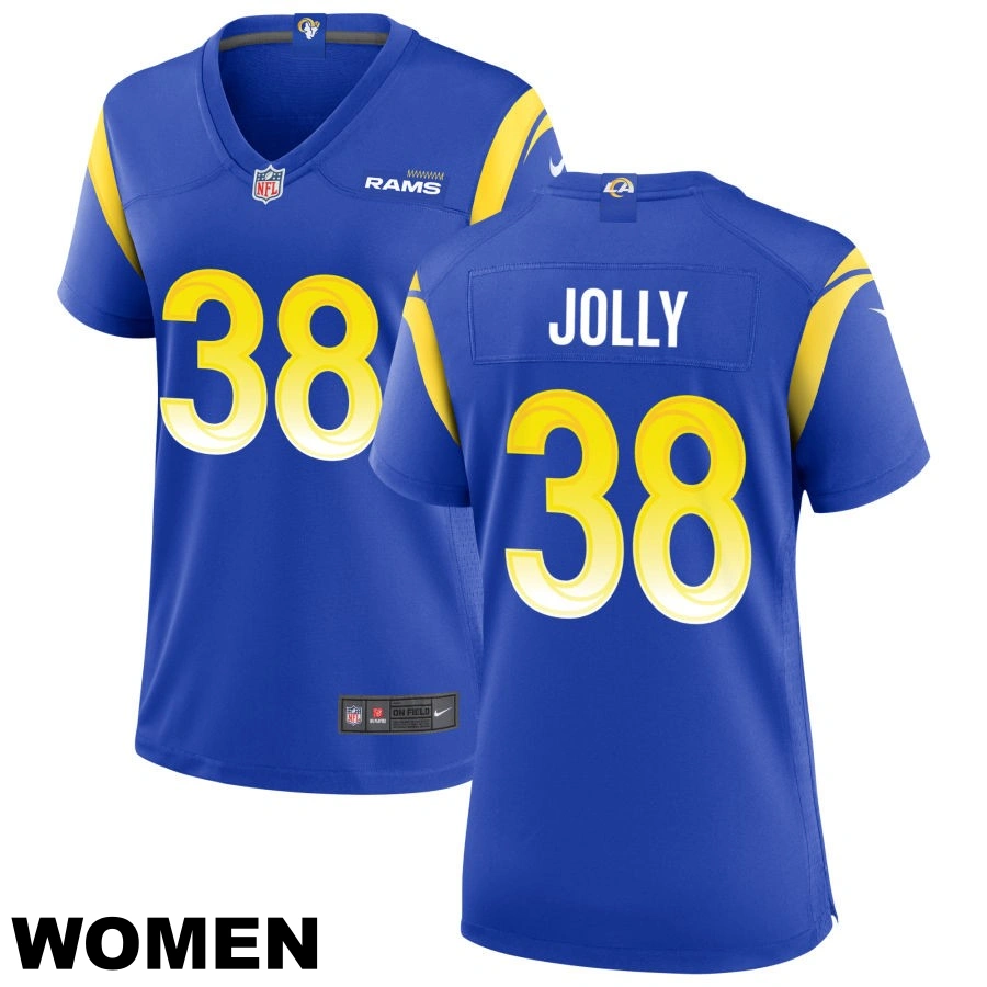 Women's #38 Shaun Jolly Los Angeles Rams Royal Game Jersey