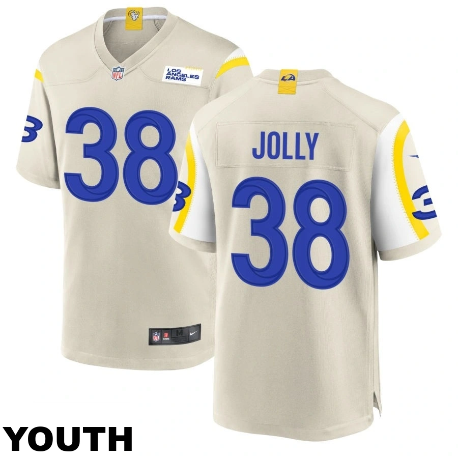 Youth #38 Shaun Jolly Los Angeles Rams Bone Game Jersey