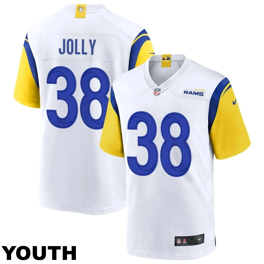 Youth Los Angeles Rams #38 Shaun Jolly White Alternate Jersey