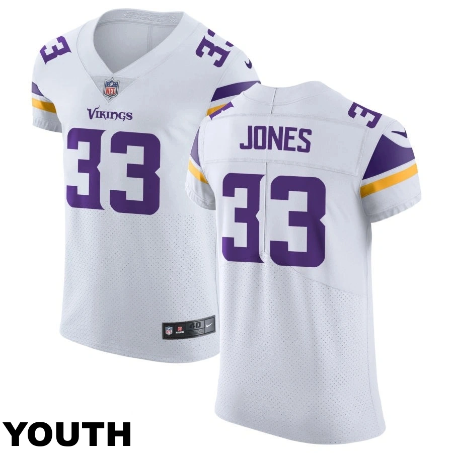 Youth Minnesota Vikings #33 Aaron Jones White Vapor Untouchable Elite Jersey