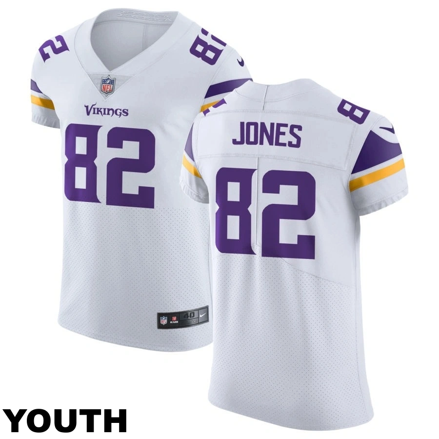Youth Minnesota Vikings #82 Jeshaun Jones White Vapor Untouchable Elite Jersey