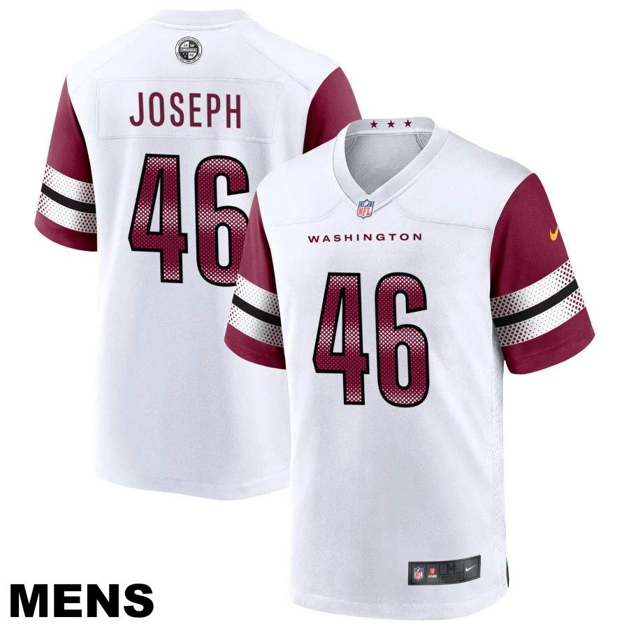 Men's Washington Commanders #46 Greg Joseph White Game Player Jersey