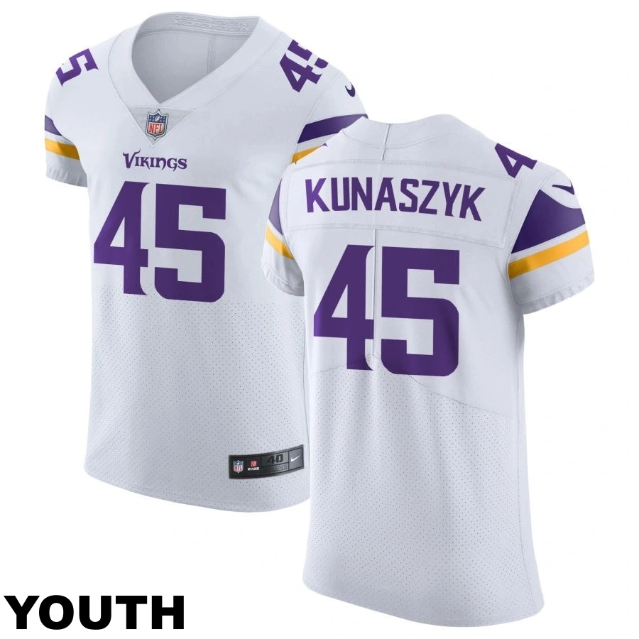 Youth Minnesota Vikings #45 Jordan Kunaszyk White Vapor Untouchable Elite Jersey Youth Minnesota Vikings #45 Jordan Kunaszyk White Vapor Untouchable Elite Jersey